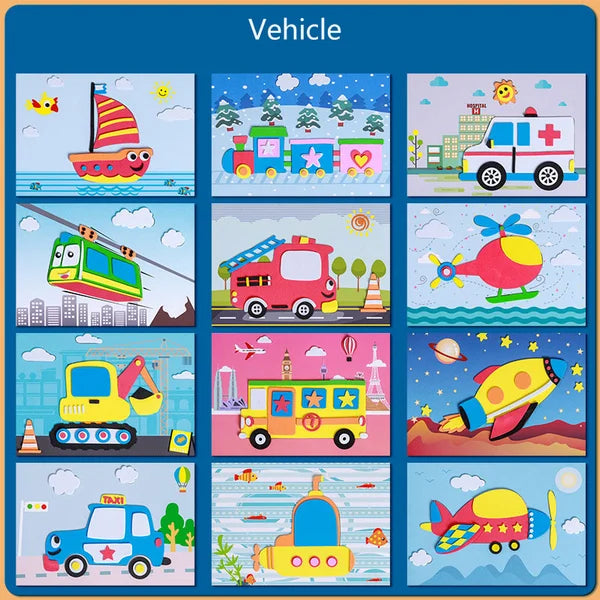 Set de Stickers Animaux 3D pour Enfants – Kit Créatif DIY de Loisirs Créatifs
