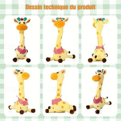 Peluche girafe musicale interactive