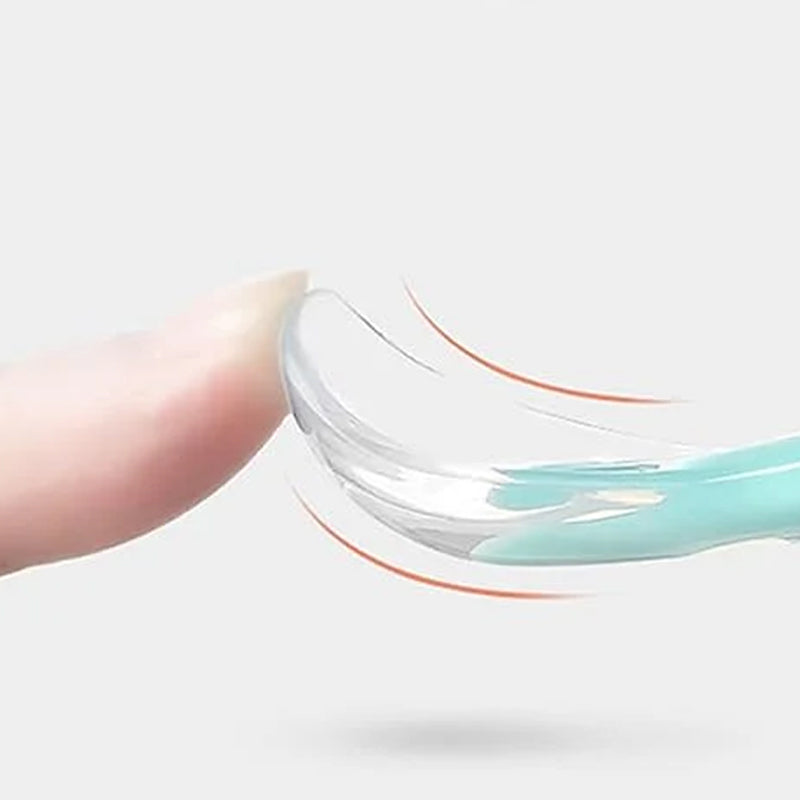 Cuillère pour bébé 2-en-1 en silicone – Cuillère d'apprentissage pour que les bébés mangent tout seuls