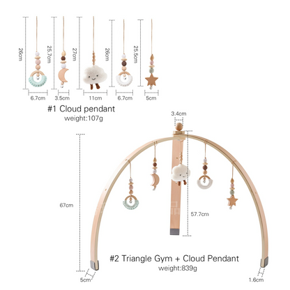 Portique d'Éveil Montessori en Bois pour Bébé – Arche d'Activités avec Jouets Suspendus | Dès 0 mois
