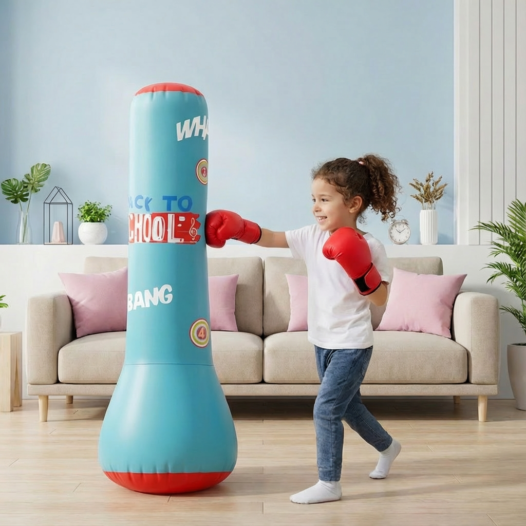 Sac de Frappe Gonflable Enfant – Base à Eau Stable | Boxe & Fitness | Dès 3 ans