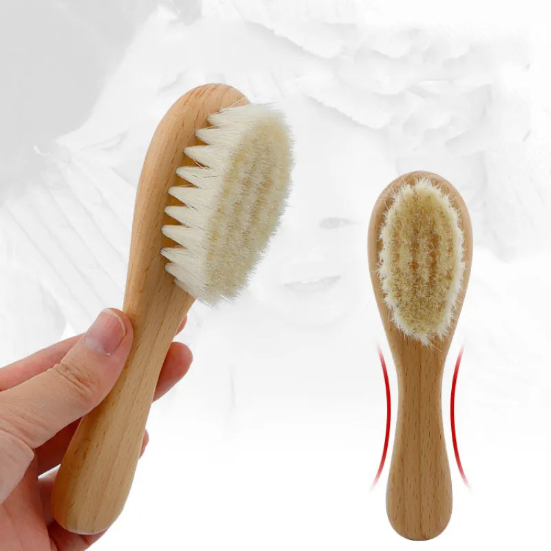 Kit de Soin Capillaire Bébé avec Brosse et Peigne en Bois