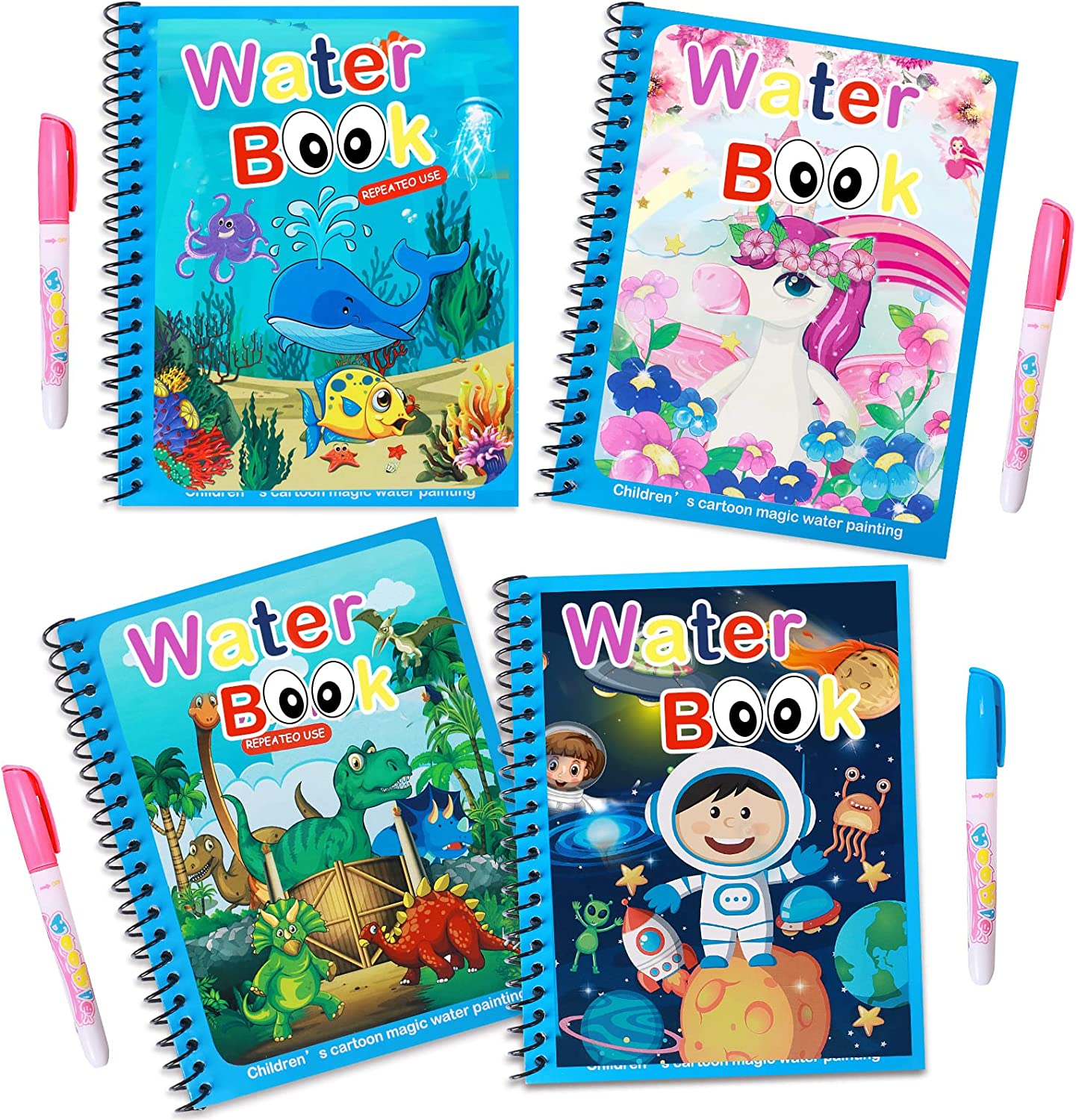 Cahier de Coloriage Magique à l'Eau pour Enfants – Réutilisable, Sans Encre