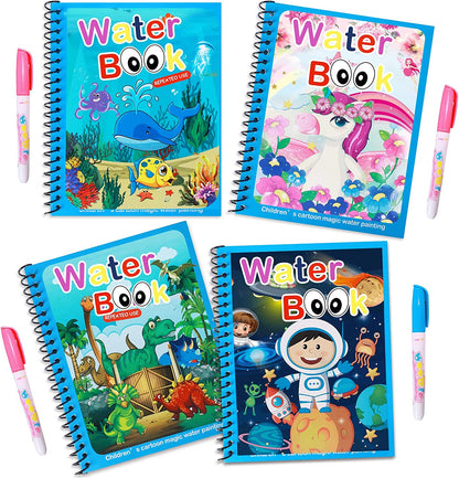 Cahier de Coloriage Magique à l'Eau pour Enfants – Réutilisable, Sans Encre