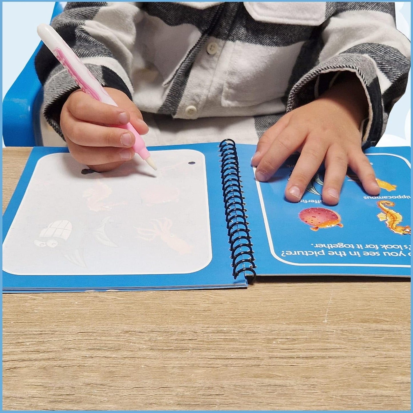 Cahiers d'Écriture Magiques Réutilisables – Coffret 4 Cahiers + Stylo Effaçable pour Enfants