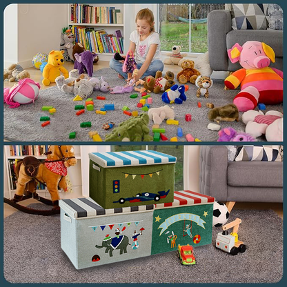 Lot de 6 boîtes de rangement pliables avec couvercle empilable