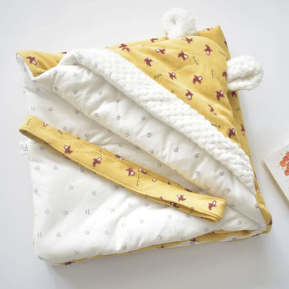 Couverture d’Emmaillotage à Capuche pour Bébé – Couverture Polaire Douce avec Oreilles