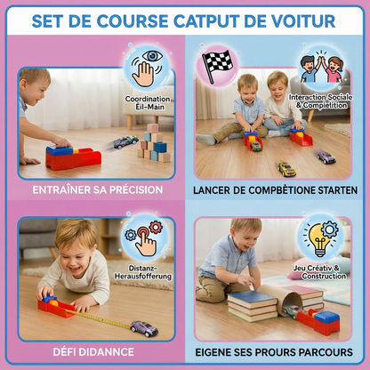 Coffret de Course avec Catapulte – 4 Voitures Die-Cast & Lanceur Inclus