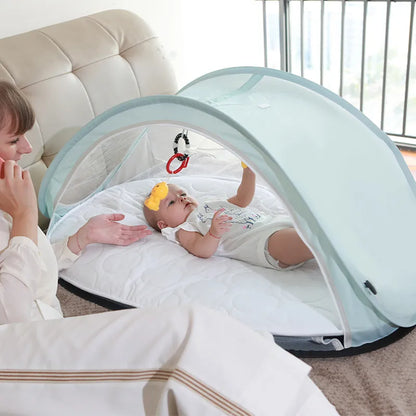 Lit de Voyage Bébé Pliable avec Moustiquaire – Protection UV & Insectes, Léger et Compact