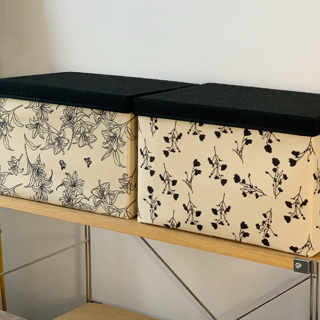Lot de 6 boîtes de rangement pliables avec couvercle empilable