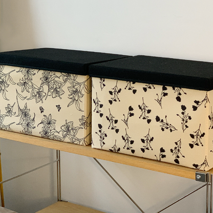 Lot de 6 boîtes de rangement pliables avec couvercle empilable