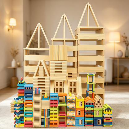 Planchettes rectangulaires de construction en bois