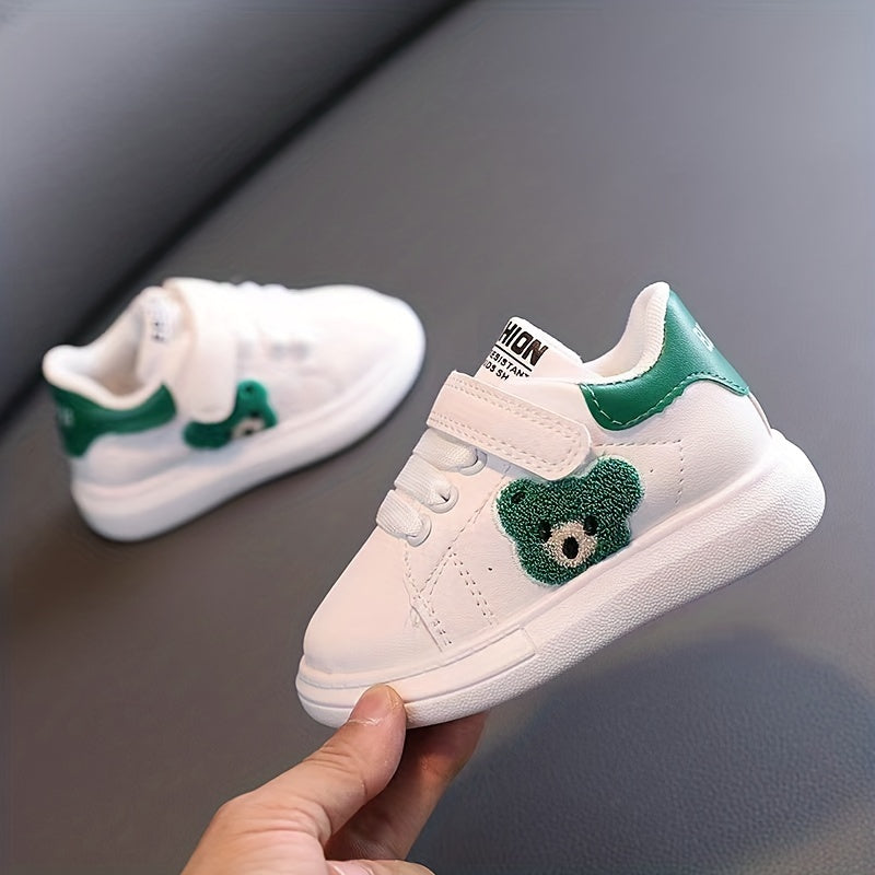 Chaussures Premiers Pas Bébé Antidérapantes – Motif Ourson, Semelle Souple, Tailles 21-30