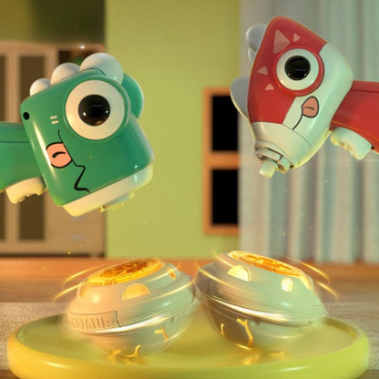 Toupie dinosaure et frisbee 2-en-1 – Jouet de lancer d'extérieur pour enfants