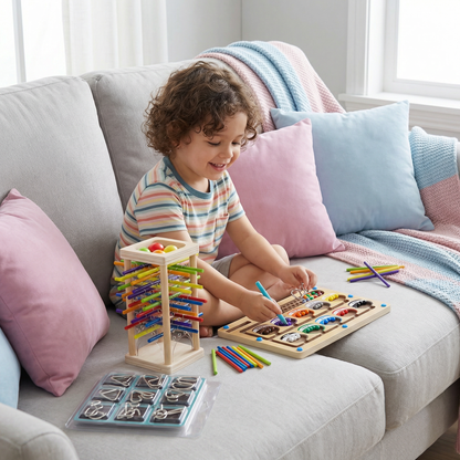 Set de Jeux Montessori 3 Pièces – Jeux Éducatifs de Logique pour Enfants