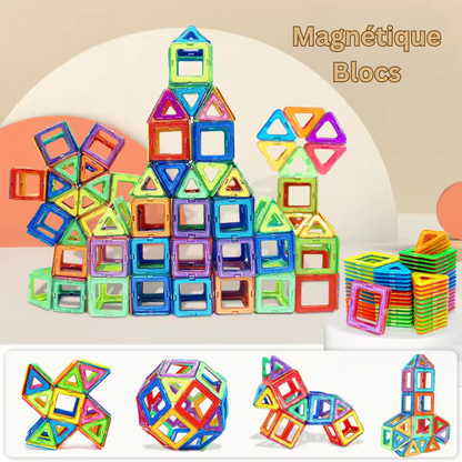 Blocs de Construction Magnétiques MagnaCraft Elite – Jeu STEM Créatif pour Enfants dès 3 ans