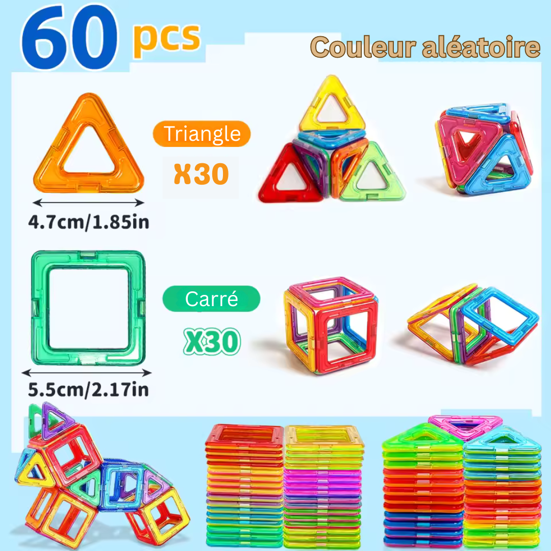 Blocs de Construction Magnétiques MagnaCraft Elite – Jeu STEM Créatif pour Enfants dès 3 ans