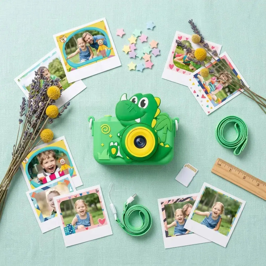 Appareil Photo Enfant Dinosaure – HD et Antichoc Vert