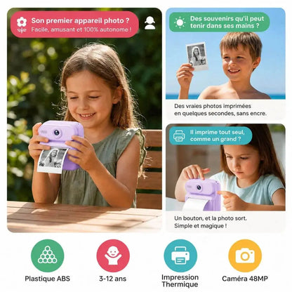 Appareil Photo Enfant Instantané – Impression Thermique Sans Encre