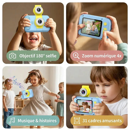 Appareil Photo Numérique Enfant – Objectif Rotatif 180° et Filtres Créatifs