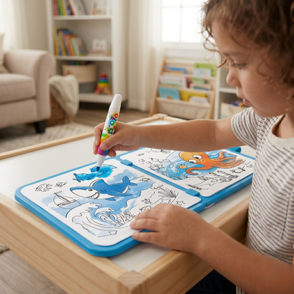 Livre de coloriage à l’eau réutilisable, trois thèmes au choix