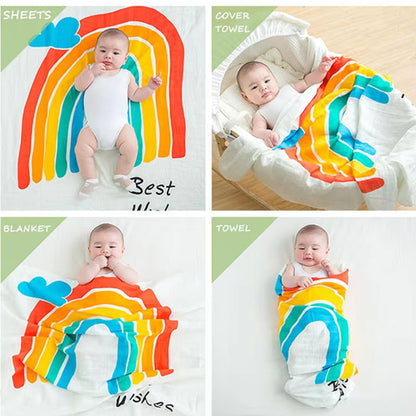 Couverture Bébé avec Lange en Mousseline – Set d’Emmaillotage Doux pour Nouveau-Né