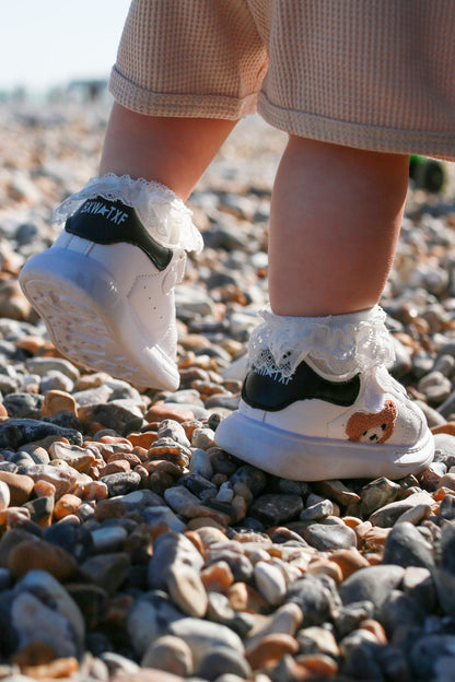 Chaussures Premiers Pas Bébé Antidérapantes – Motif Ourson, Semelle Souple, Tailles 21-30