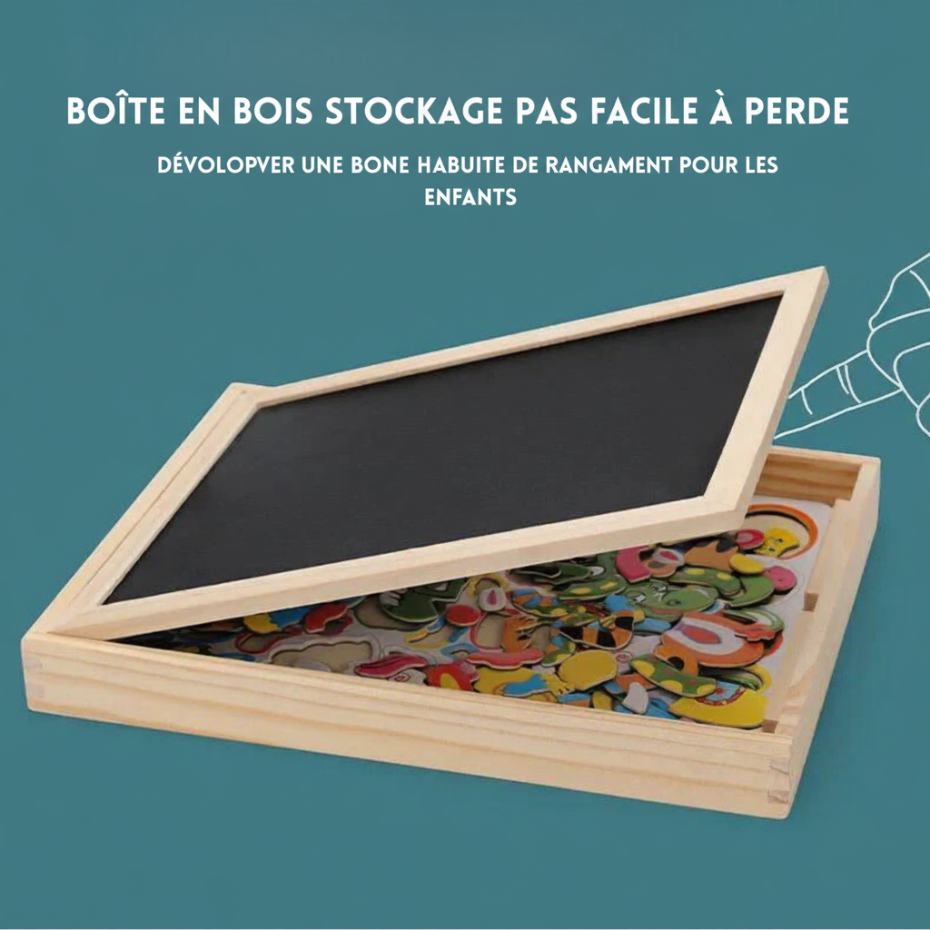 Tableau de dessin Montessori 2-en-1 pour enfants – Tableau de dessin magnétique et jouet éducatif