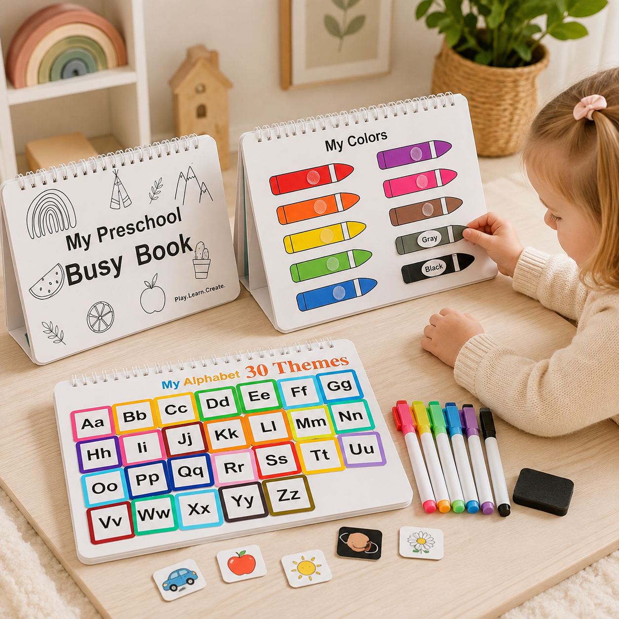 Cahier d’Activités Éducatif – 12 Thèmes | Préscolaire Dès 2 ans | 25×20 cm
