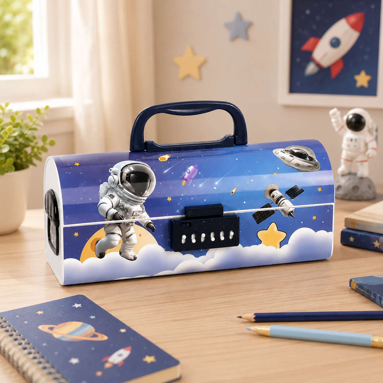 Trousse à crayons avec double verrouillage