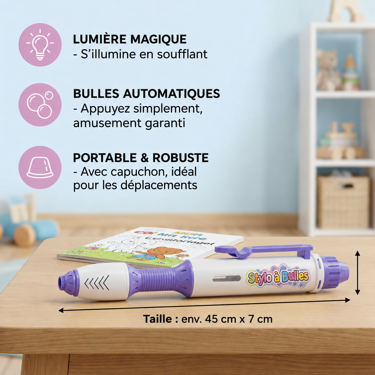 Baguette Magique à Bulles Automatique – Idéale pour les Enfants
