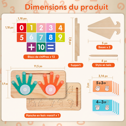 Tableau d'Apprentissage Mathématique Double-Face – Éveil Ludique aux Chiffres, de 3 à 5 ans