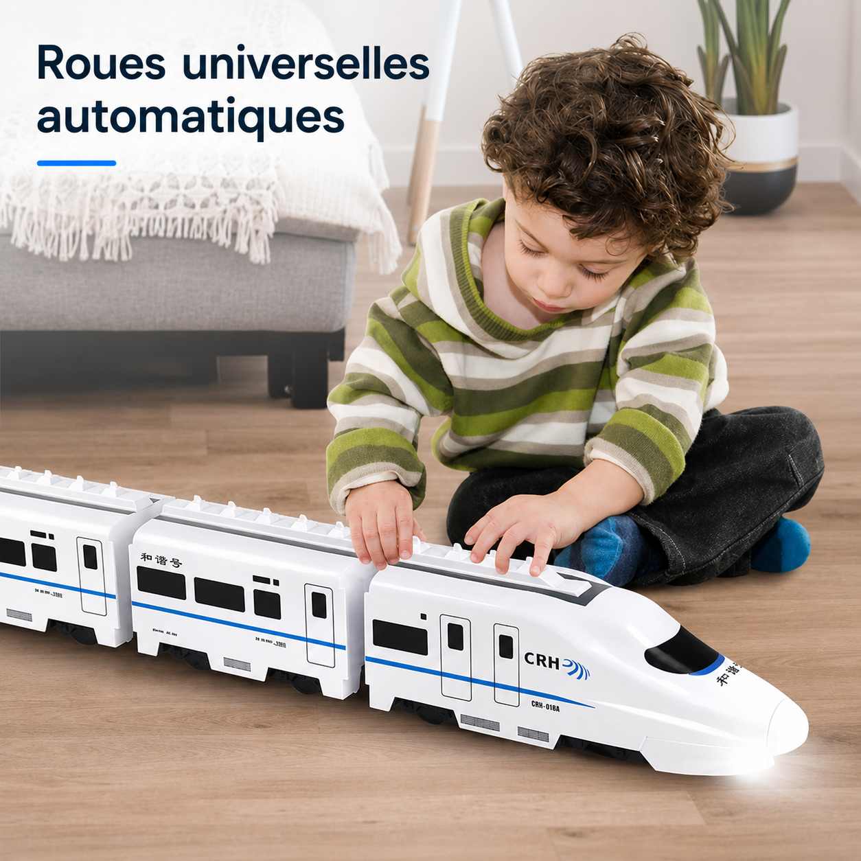 Train Électrique Autopropulsé pour Enfants – Circuit Réaliste à Grande Vitesse, dès 3 ans