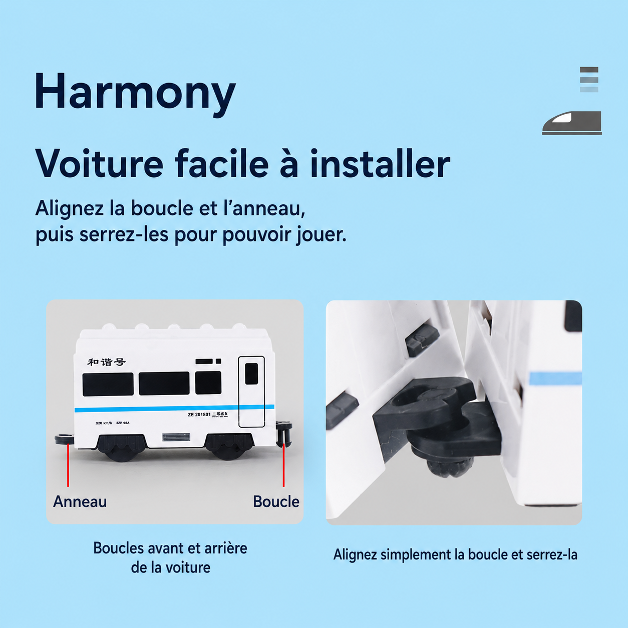 Train Électrique Autopropulsé pour Enfants – Circuit Réaliste à Grande Vitesse, dès 3 ans