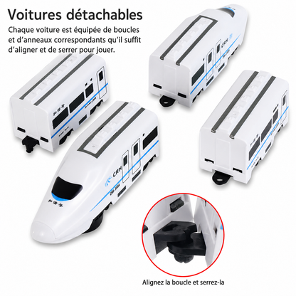 Train Électrique Autopropulsé pour Enfants – Circuit Réaliste à Grande Vitesse, dès 3 ans