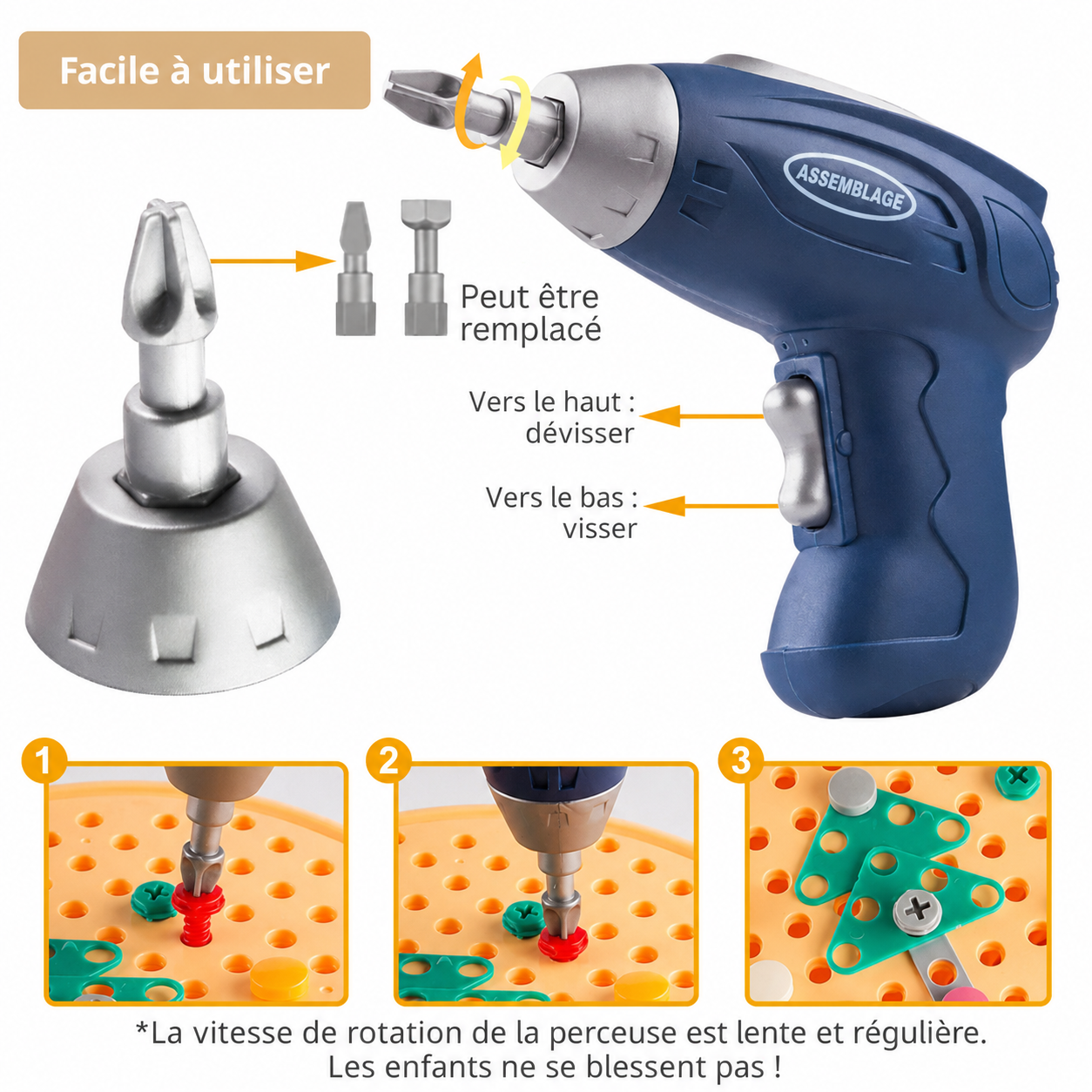 Jeu de Perceuse Interactif pour Enfants – Apprentissage STEM et Motricité Fine