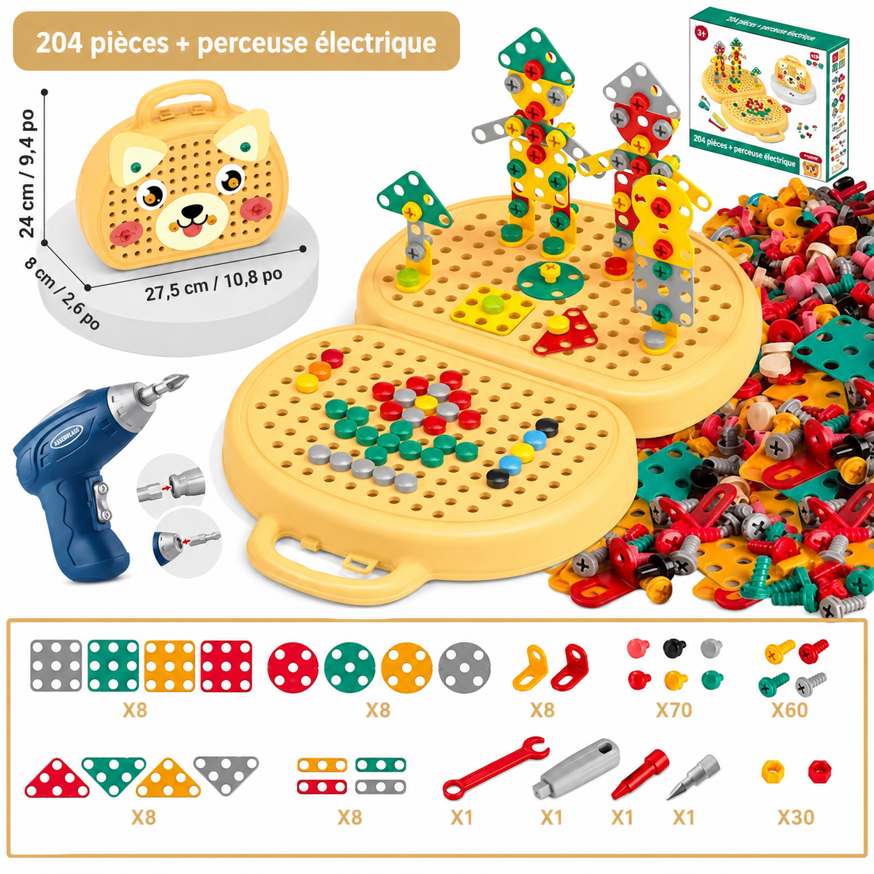 Jeu de Perceuse Interactif pour Enfants – Apprentissage STEM et Motricité Fine