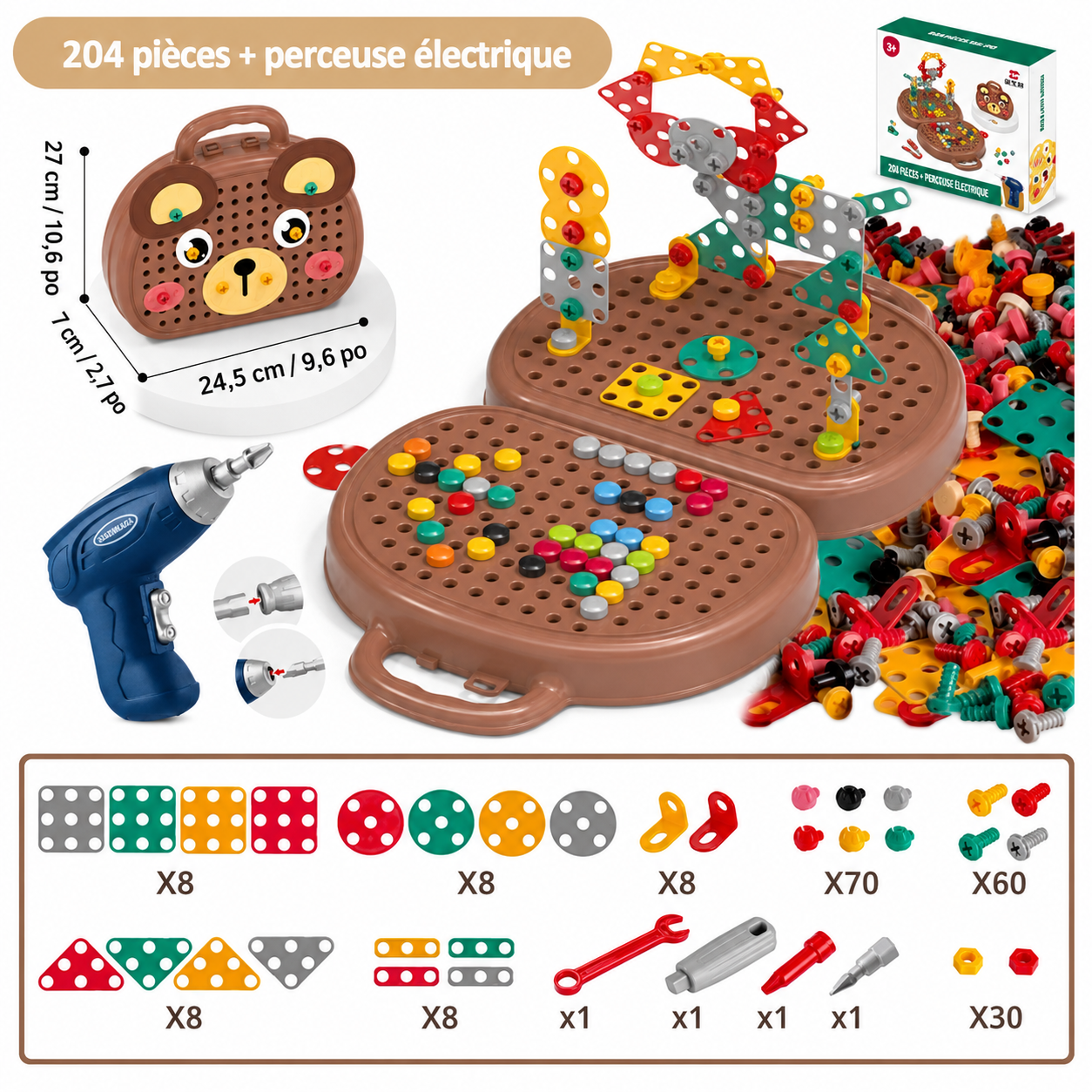 Jeu de Perceuse Interactif pour Enfants – Apprentissage STEM et Motricité Fine