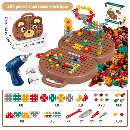 Jeu de Perceuse Interactif pour Enfants – Apprentissage STEM et Motricité Fine