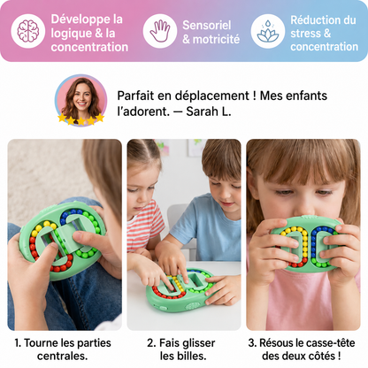 Jeu de Logique à Billes Colorées Recto-Verso pour Enfants