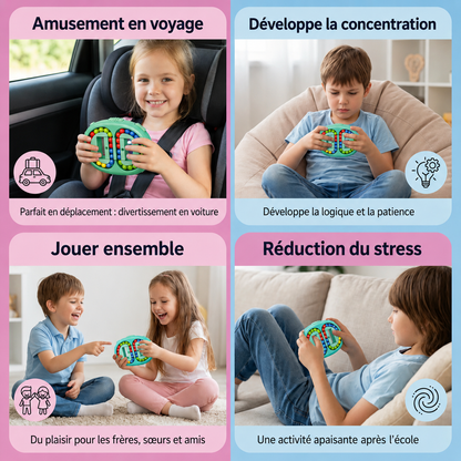 Jeu de Logique à Billes Colorées Recto-Verso pour Enfants