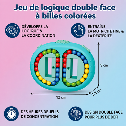 Jeu de Logique à Billes Colorées Recto-Verso pour Enfants
