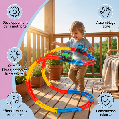 Train Montagnes Russes pour Enfants – Circuit à Boucles avec Sons Réalistes