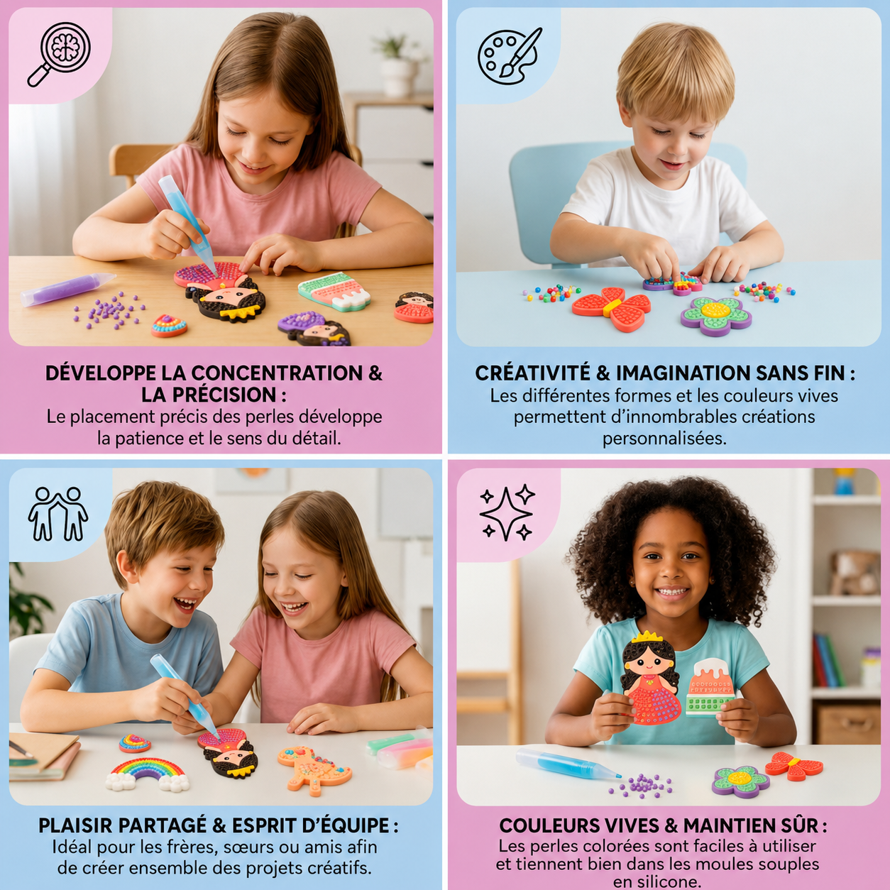Kit de Perles à Repasser DIY pour Enfants – Loisir Créatif et Motricité Fine