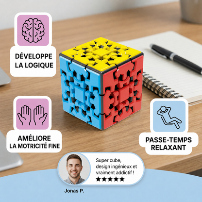 Cube Magique Mécanique 3x3x3 à Engrenages – Casse-Tête Logique