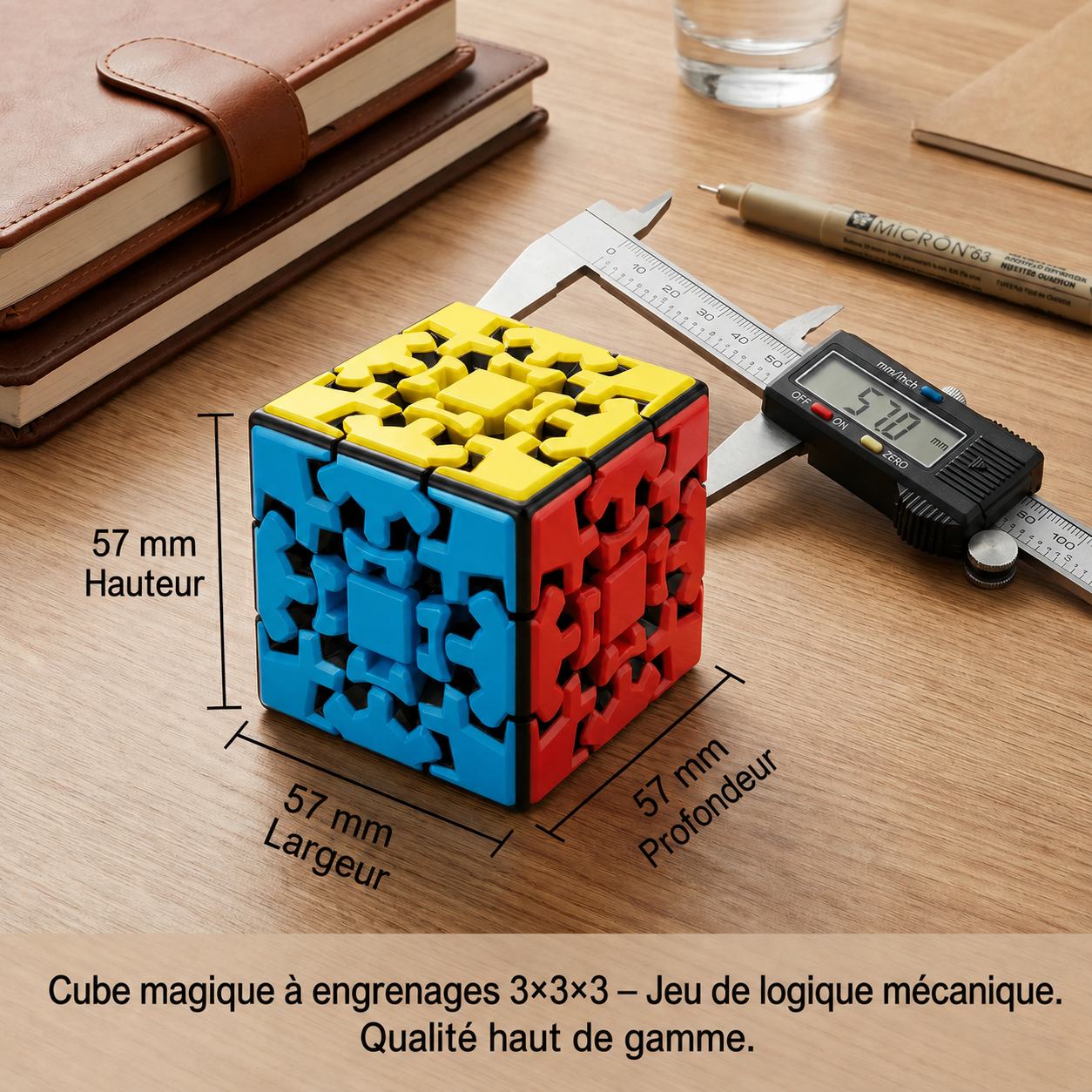 Cube Magique Mécanique 3x3x3 à Engrenages – Casse-Tête Logique