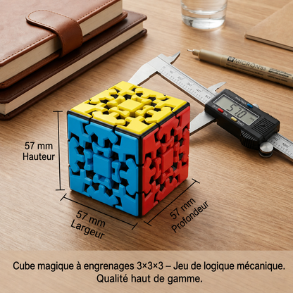 Cube Magique Mécanique 3x3x3 à Engrenages – Casse-Tête Logique