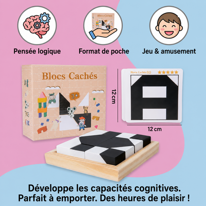 Casse-Tête Logique Bicolore Format Poche pour Enfants et Adultes