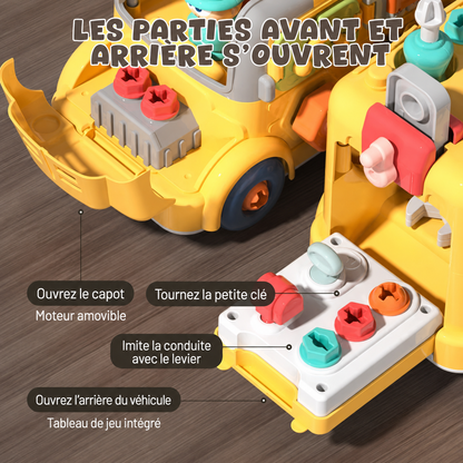 Bus Montessori à Visser 7-en-1 – Jouet de Construction, Motricité Fine et Éveil pour Enfants dès 2 ans