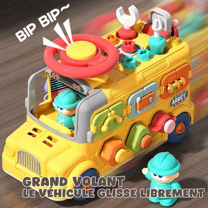 Bus Montessori à Visser 7-en-1 – Jouet de Construction, Motricité Fine et Éveil pour Enfants dès 2 ans